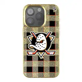 Keyscaper - NHL - Anaheim Ducks Plaid Bling iPhone Case - 15 - Multicolor