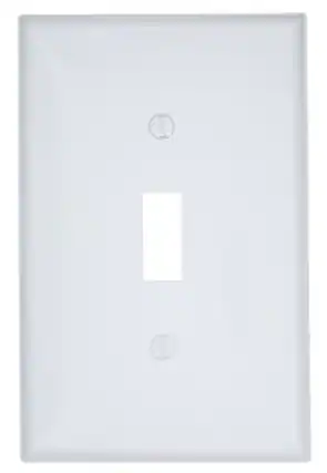 Front. Leviton - Leviton White 1 gang Nylon Toggle Wall Plate 1 pk (Case of 20) - White.