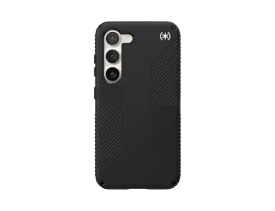Front. Speck - Speck Presidio2 Grip Case for Samsung Galaxy S23+ - Black.