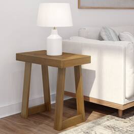 Plank+Beam - Classic Rectangular Side Table (25in x 15in / 630mm x 375mm) - Pecan Wirebrush