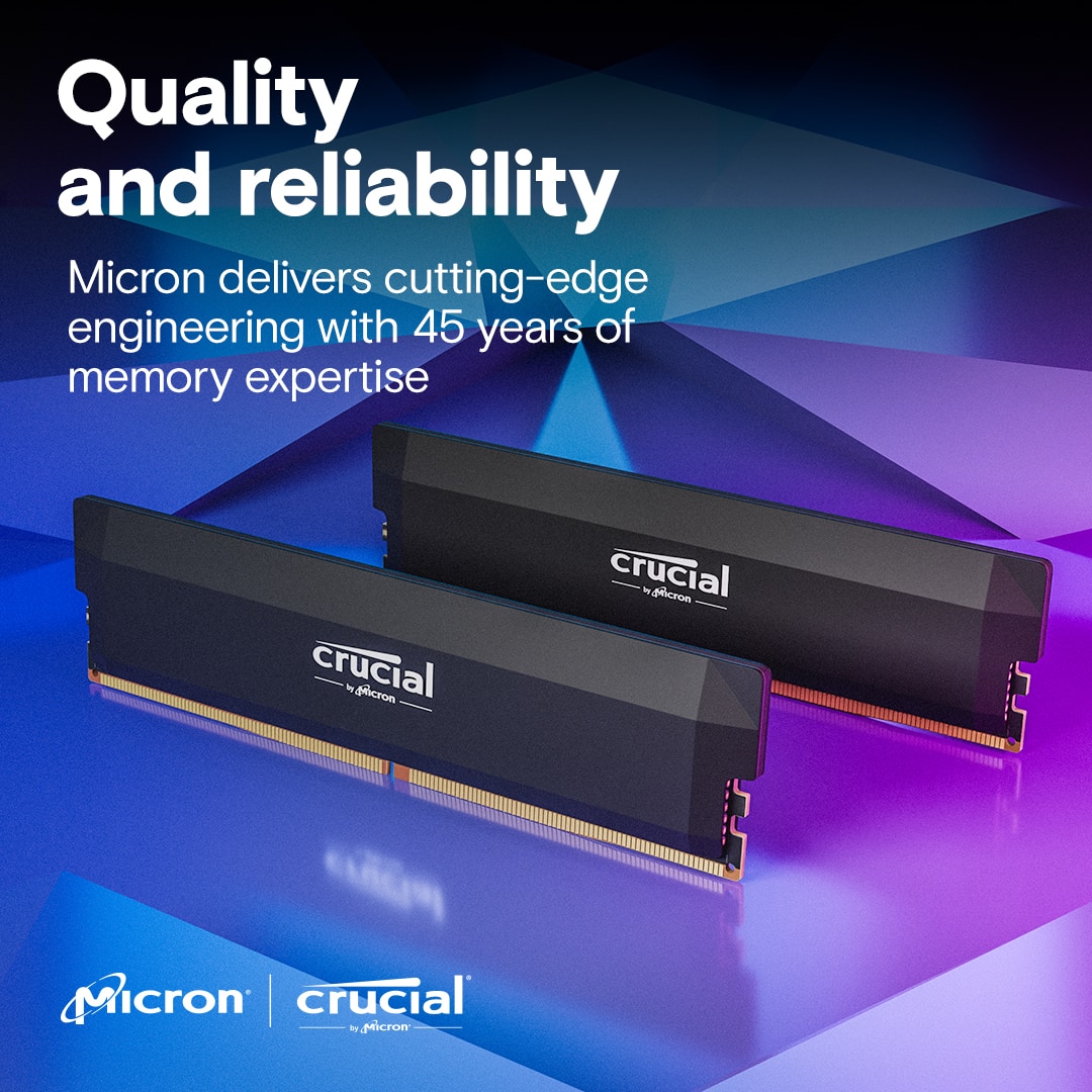 Quality and reliability are key factors when it comes to Micron's cutting-edge engineering, as they have 45 years of memory expertise. Crucial, a Micron company, offers a range of memory solutions that cater to the needs of PC users. Their products are designed to provide reliable performance and are backed by Micron's extensive experience in the industry.