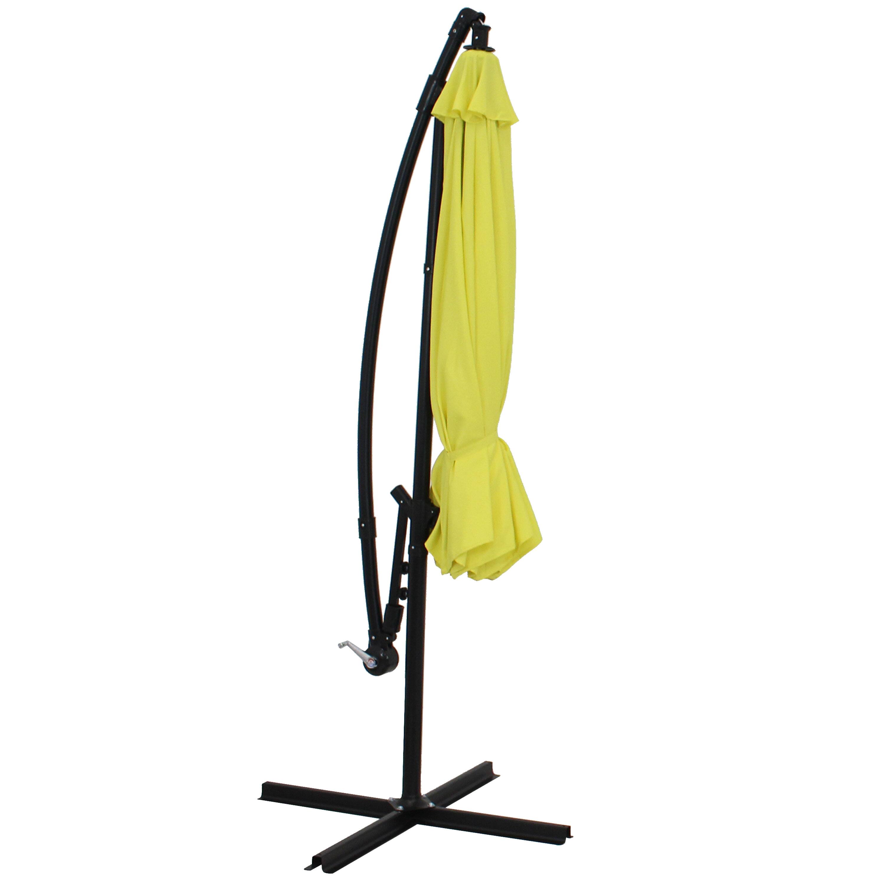 Alt View 8. Sunnydaze - 9.5 ft Cantilever Offset Patio Umbrella with Crank - Sunshine.