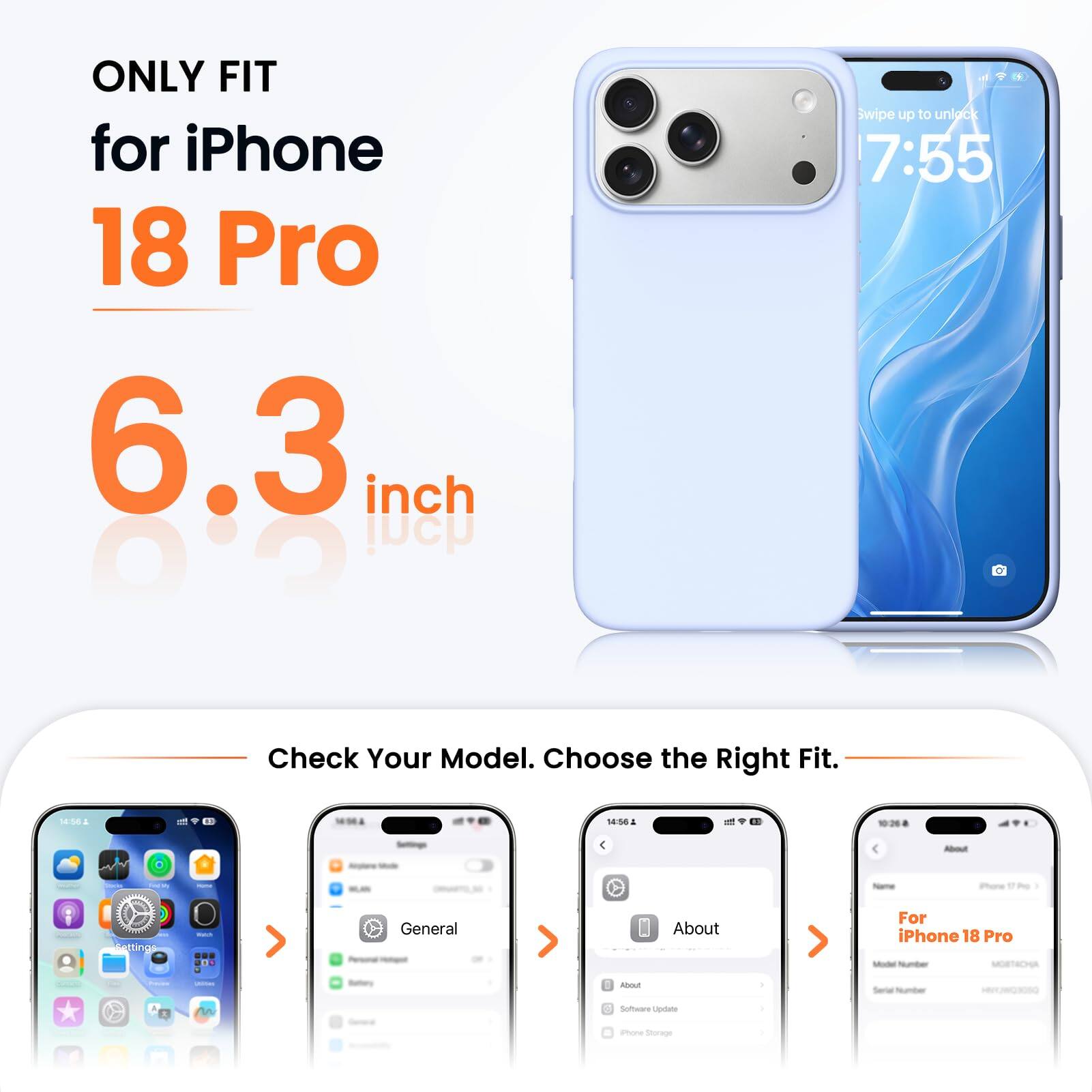 Ornarto for iPhone 18 Pro Case 6.3