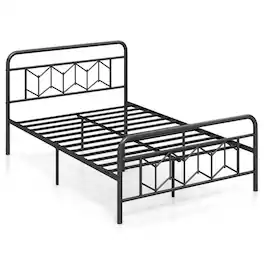 Kadyn - Platform Bed Frame Bedroom Bed FramePlatform Bed with High Headboard and Snap Lock Metal SlatsFull Size - Full Size