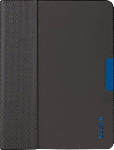 Front Standard. Belkin - Slim Folio Carrying Case (Folio) for 9.7" iPad, - Civic Blue/Midnight.