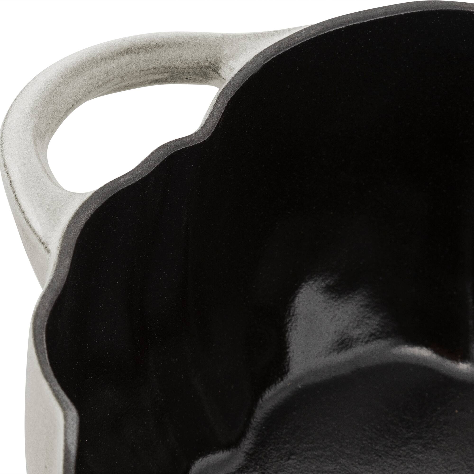 Alt View 2. Staub - STAUB Cast Iron 3.5-qt Pumpkin Cocotte with Stainless Steel Knob - White Truffle - White Truffle.