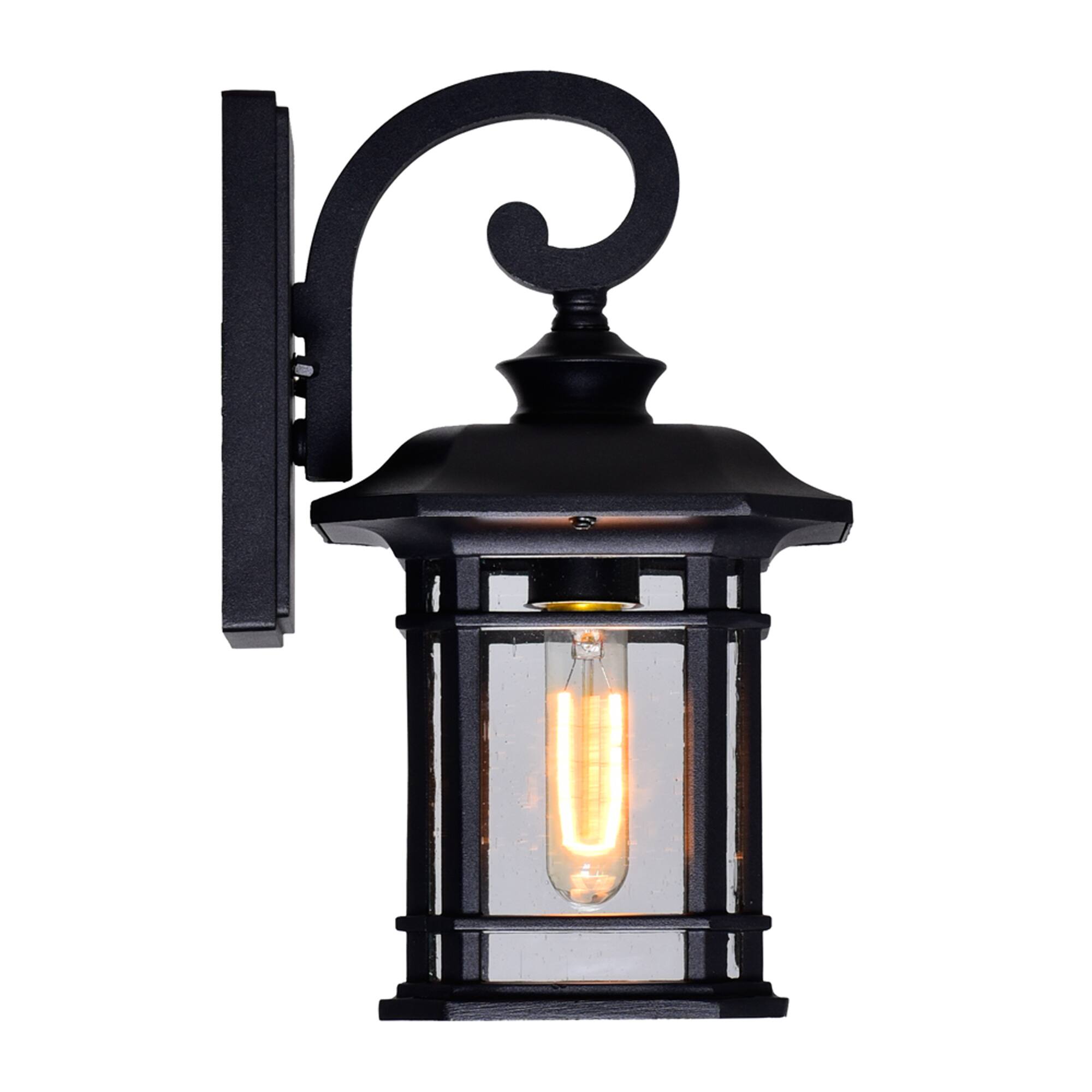 Angle. CWI Lighting - Blackburn 1 Light Outdoor Black Wall Lantern - Black.