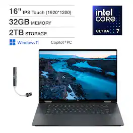 HP - OmniBook 2-in-1 Laptop 16.0 WUXGA Display (Intel Ultra 7-258V, 32GB LPDDR5X, 2TB SSD, Intel Arc 140V, Win 11 Home) - Eclipse Gray