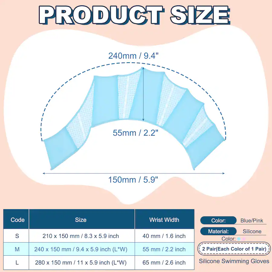 Silicone Types Unique Bargains Silicone Swimming Gloves, Webbed Gloves Half Finger ...