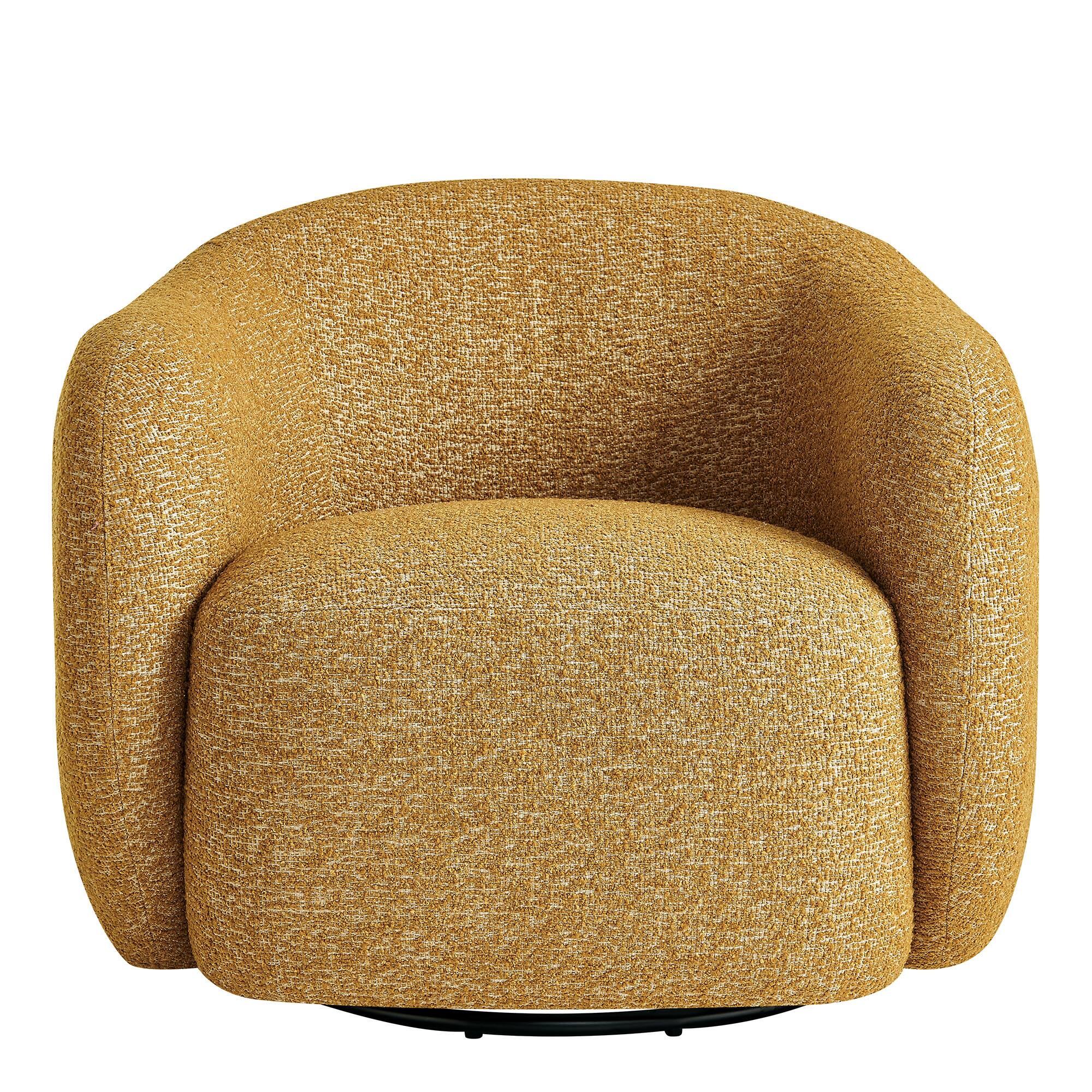 Alt View 4. Modway - Selby Textured Woven Fabric Swivel Accent Chair by Modway - Mustard.