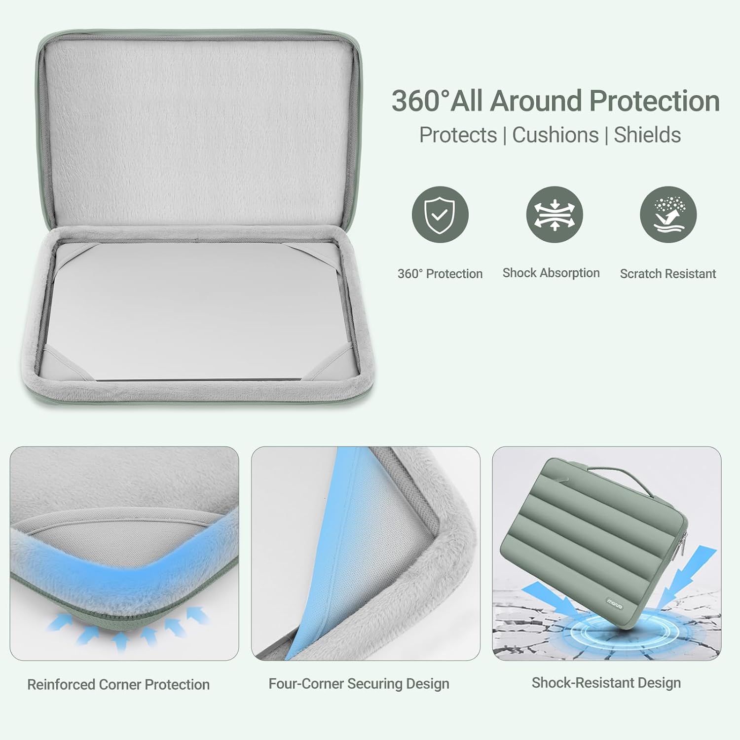 360° All Around Protection Protects | Cushions | Shields

360° Protection Shock Absorption Scratch Resistant

Reinforced Corner Protection

Four-Corner Securing Design

Shock-Resistant Design