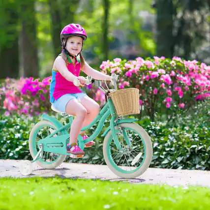 Front. Gymax - Gymax 16'' Retro Style Kids Bike Bicycle w/ Height Adjustable Handlebar & Seat Green - Green.