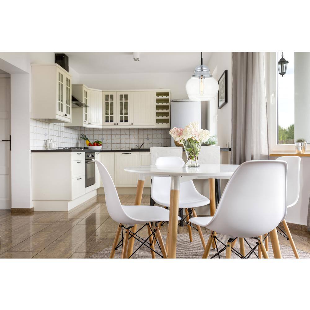 Angle. Living District - Kenna 1 Light Chrome Pendant With Clear Glass - Chrome And Clear.