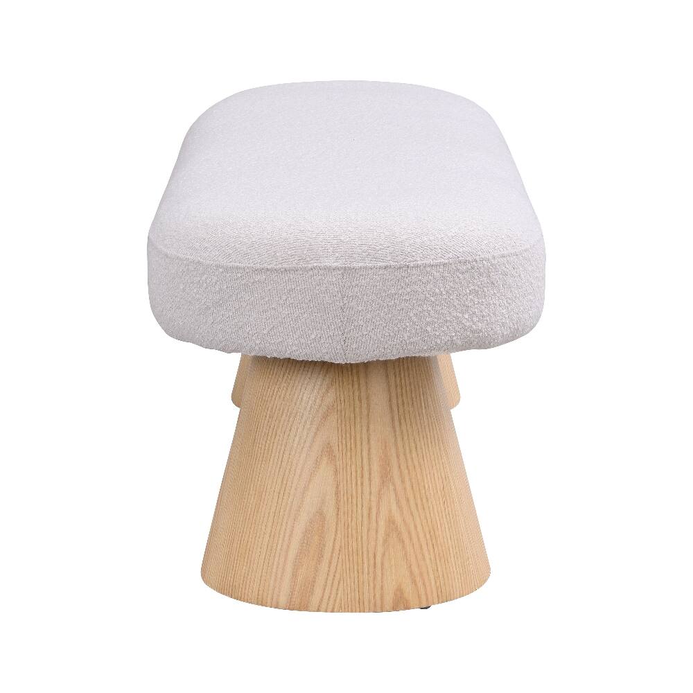 Alt View 2. Ropilly - Ropilly 49 Inch Upholstered Dining Bench, Beige Fabric Entryway Bench, No Assembly End of Bed Ottoman, 300 LBS Capacity - Beige.