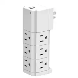 Ciao Tech - 9-AC Swiveling Outlet, 2-USB Port, 540J Surge Protector Wall Tap, CPAT900-067 - White