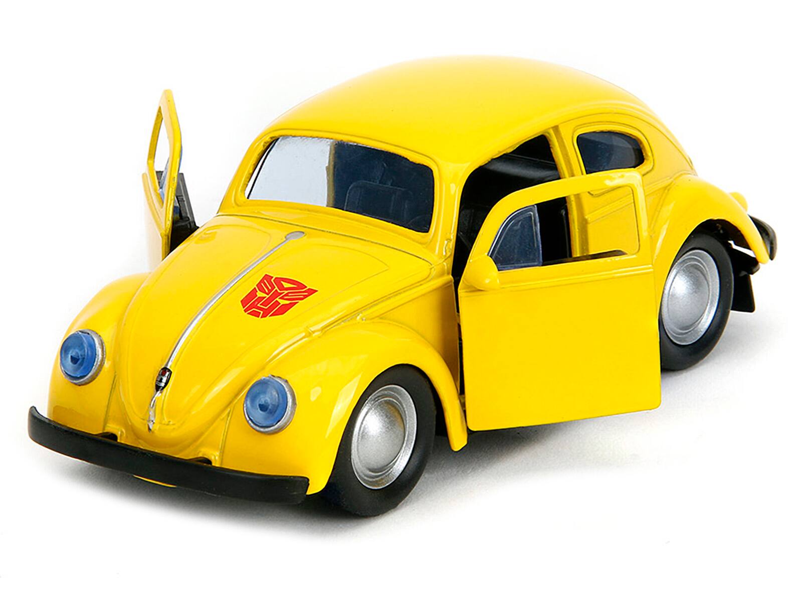 Angle. Jada - Volkswagen Beetle "Bumblebee" Yellow "Transformers" "Hollywood Rides" Series 1/32 Diecast Model Car by Jada - Yellow .