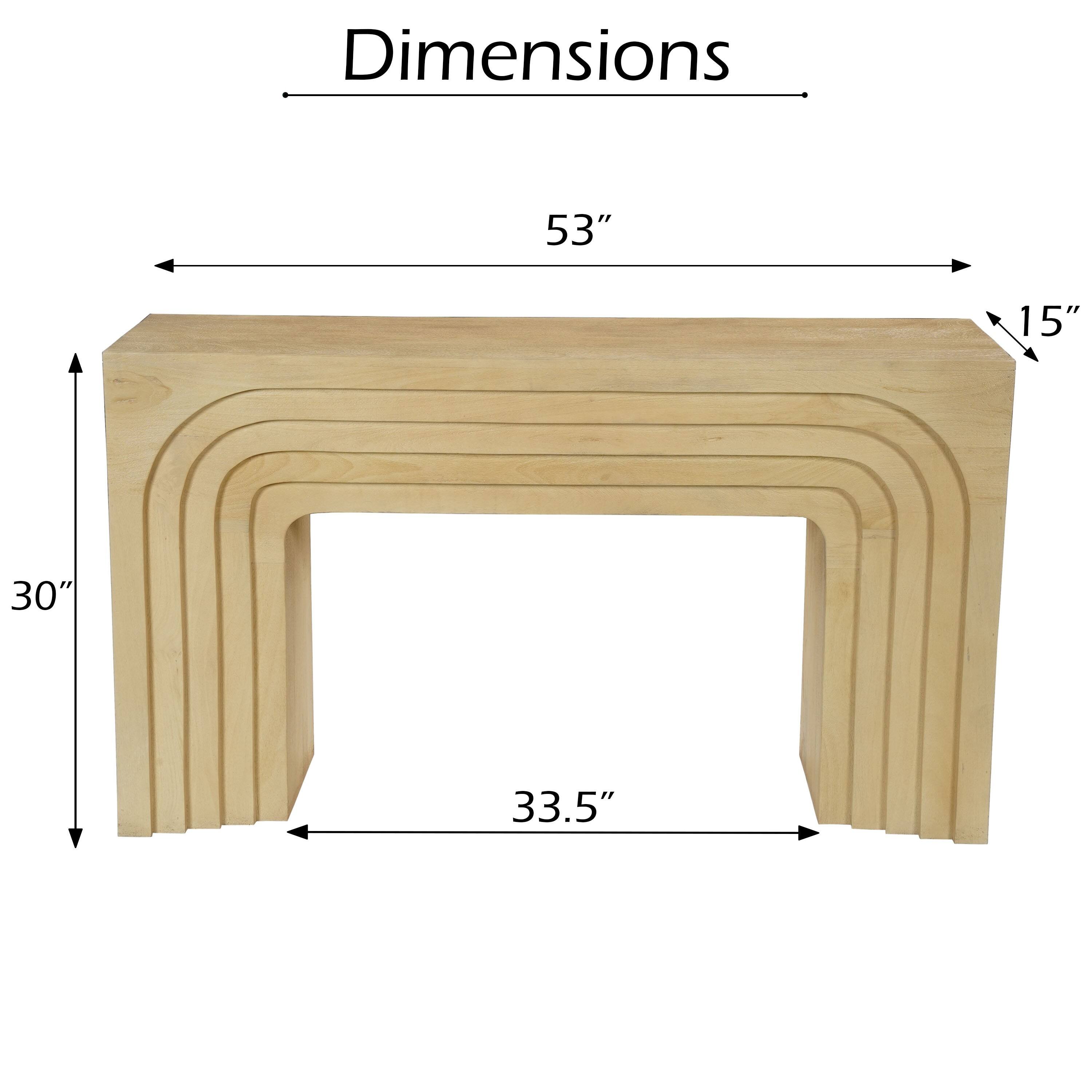 Dimensions: 53" x 15" x 30" x 33.5"