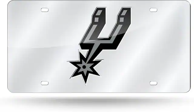 Front. Rico Industries - San Antonio Spurs Acrylic License Plate Laser Tag - Multi.