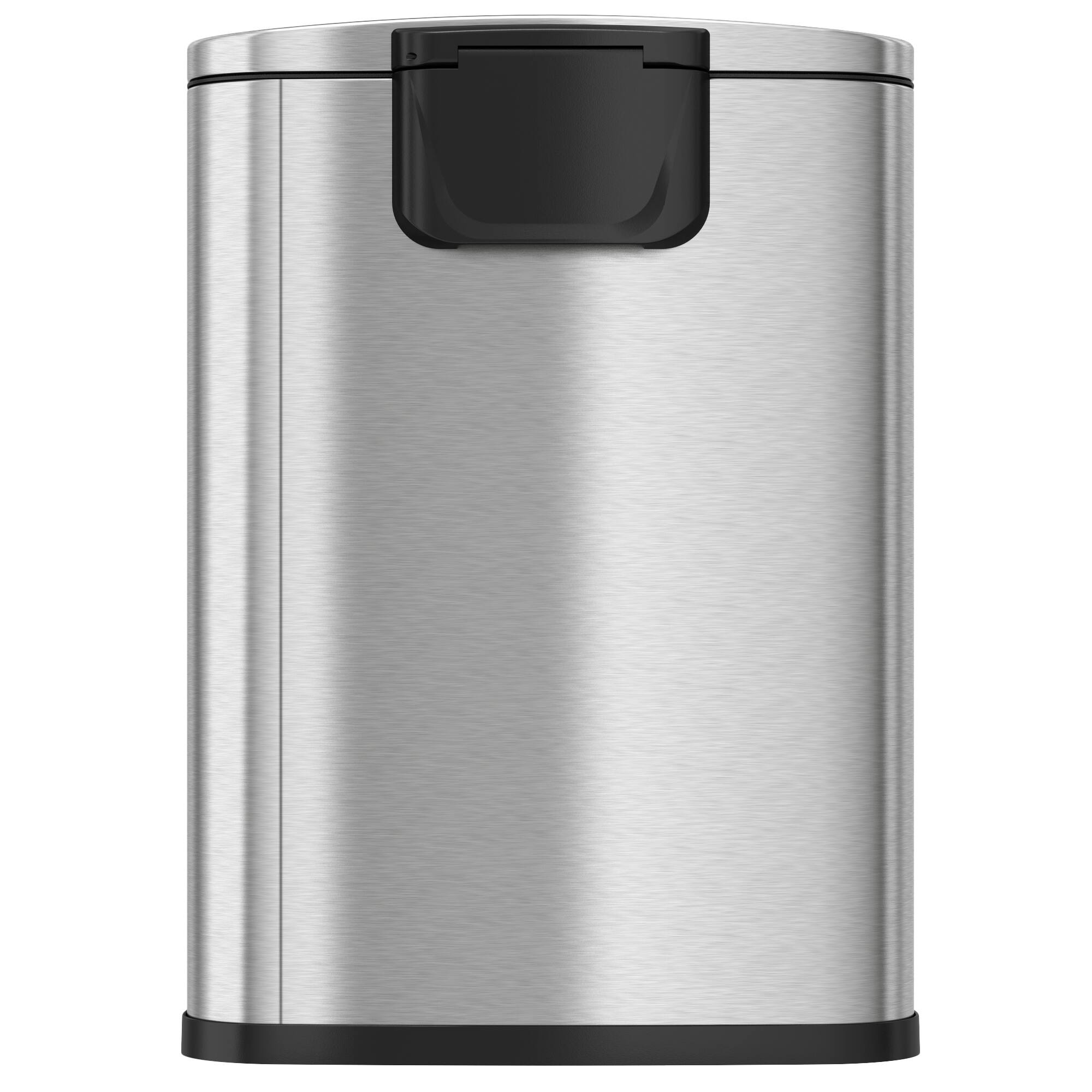 Alt View 16. iTouchless - SoftStep 13.2-Gal. Half-Round Trash Can - Silver.