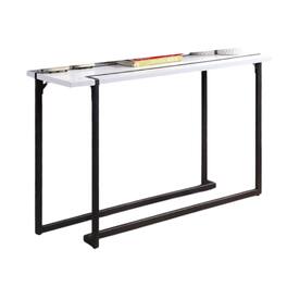 Manhattan Lane - Iry Sofa Console Table, Black Steel Sled Base, 47 Inch - White, Black