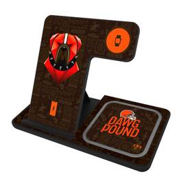 Keyscaper - Black Cleveland Browns 3-in-1 Charging Station - Black