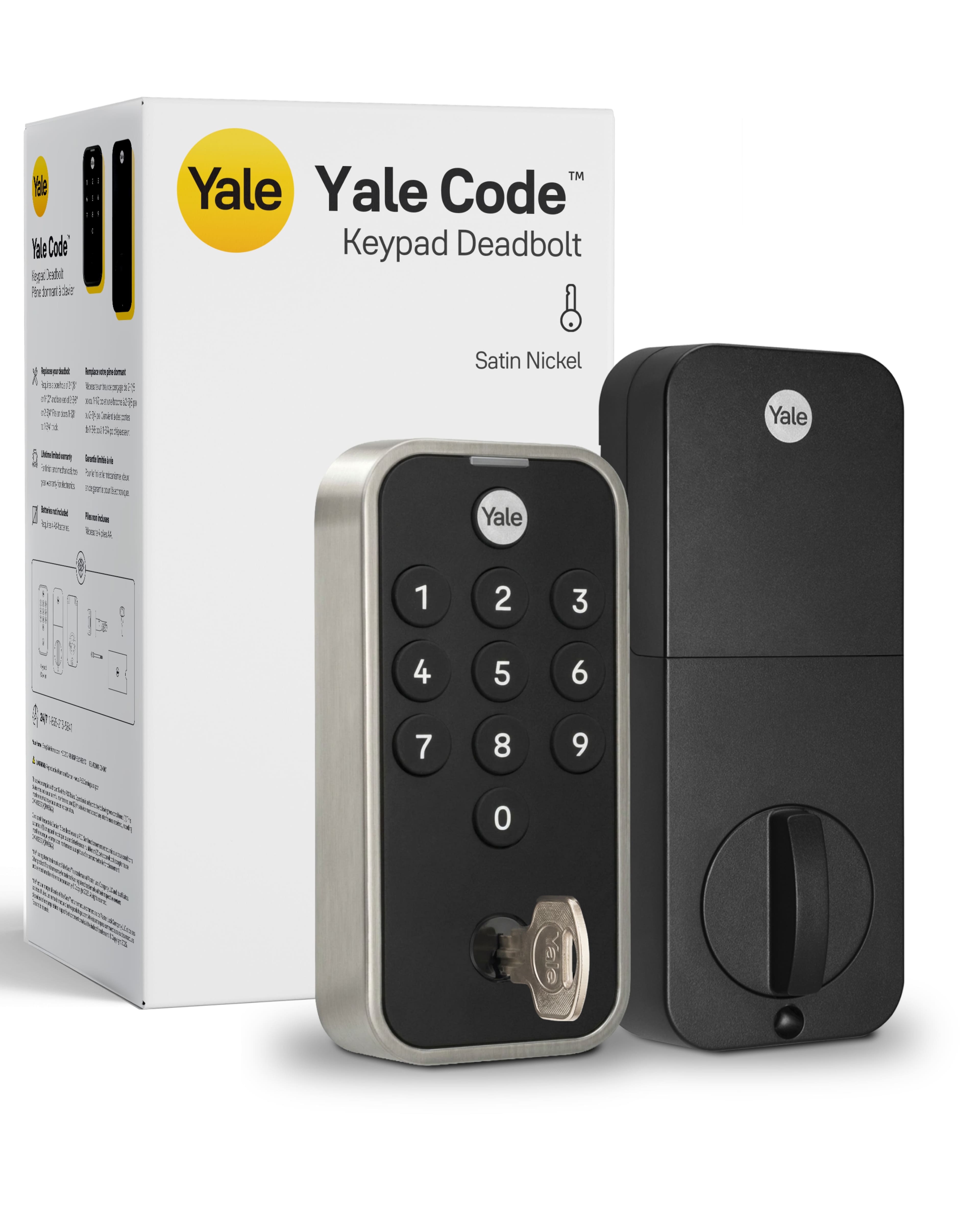 Yale Code™ Keypad Deadbolt  
Satin Nickel  

1  
2  
3  
4  
5  
6  
7  
8  
9  
0