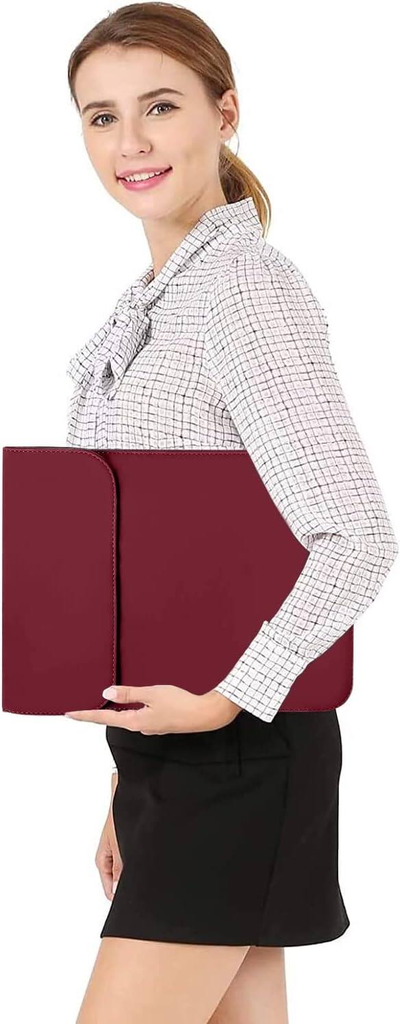 Alt View 2. mosiso - Faux Suede Leather Laptop Sleeve Case 13.3 Inch with Accessory Pouch for MacBook Neo 13 / Air Pro 13 14 M5 M4 M3 M2 M1 - Wine Red.