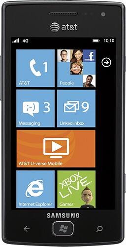 Front Standard. Samsung - Focus Flash 4G Mobile Phone - Black (AT&T).
