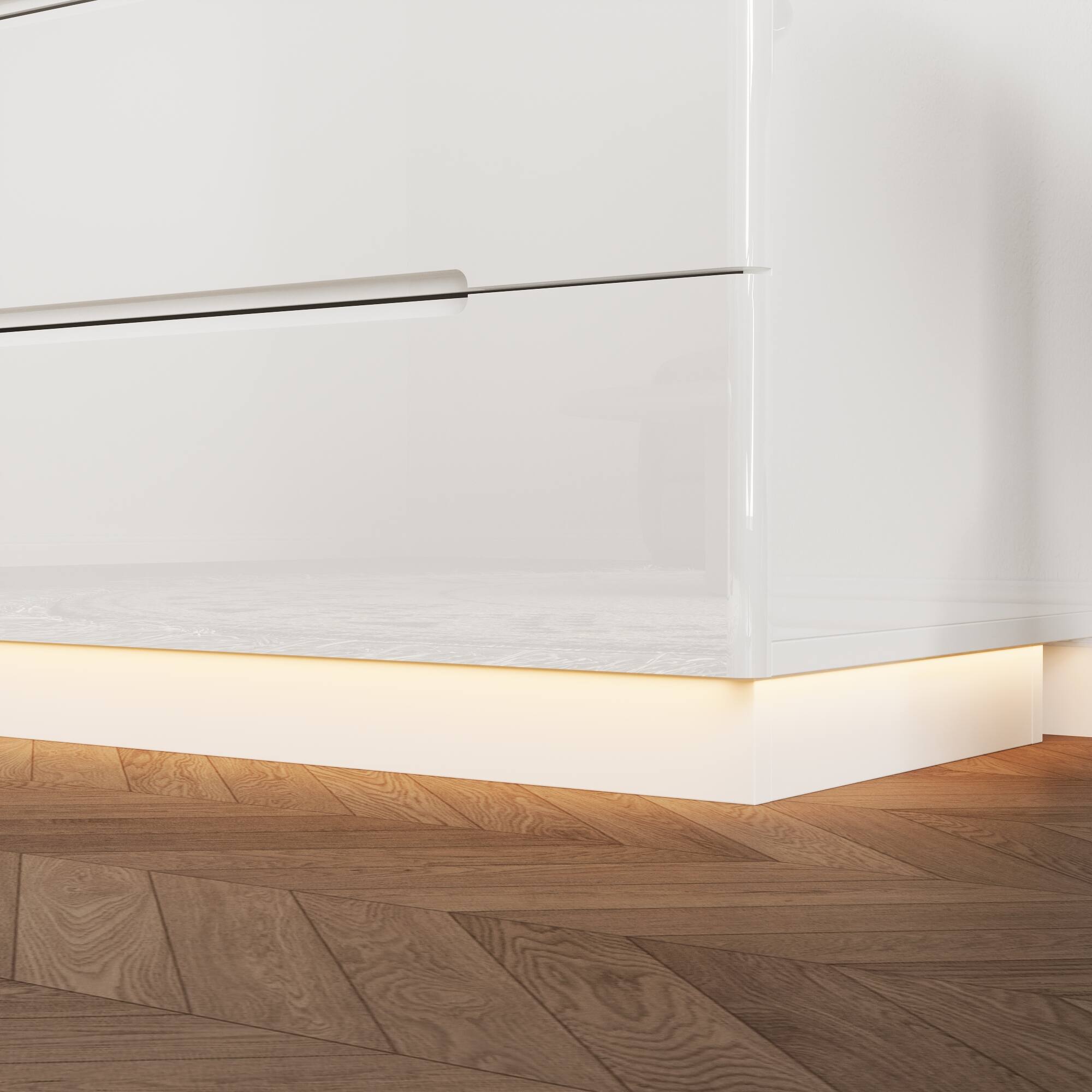 Alt View 2. Famapy - Famapy Horizontal Dresser: High - Gloss Finish & Spacious Storage for Modern Spaces - White.