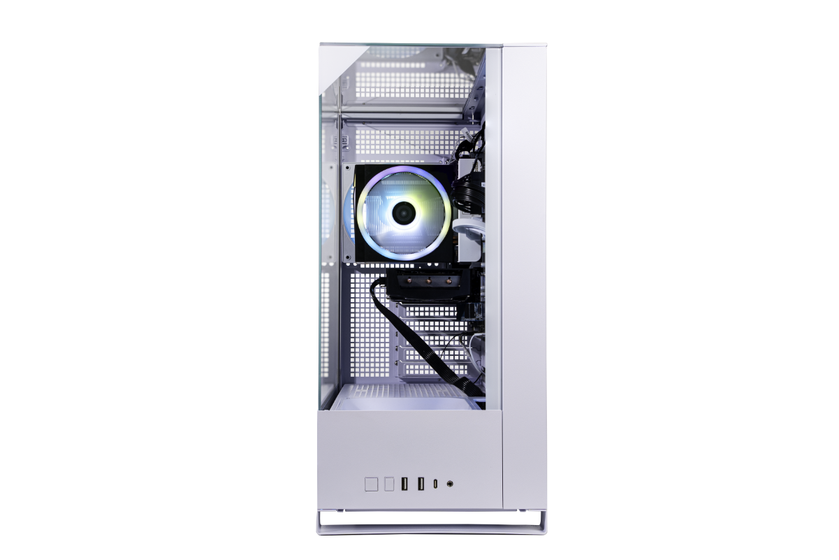 Left. Skytech Gaming - Skytech ARCH5 Gaming Desktop - AMD Ryzen 7 8700F, 5060 Ti 8G, 16GB 6000 MHz DDR5 RAM, 750W GOLD PSU - White.