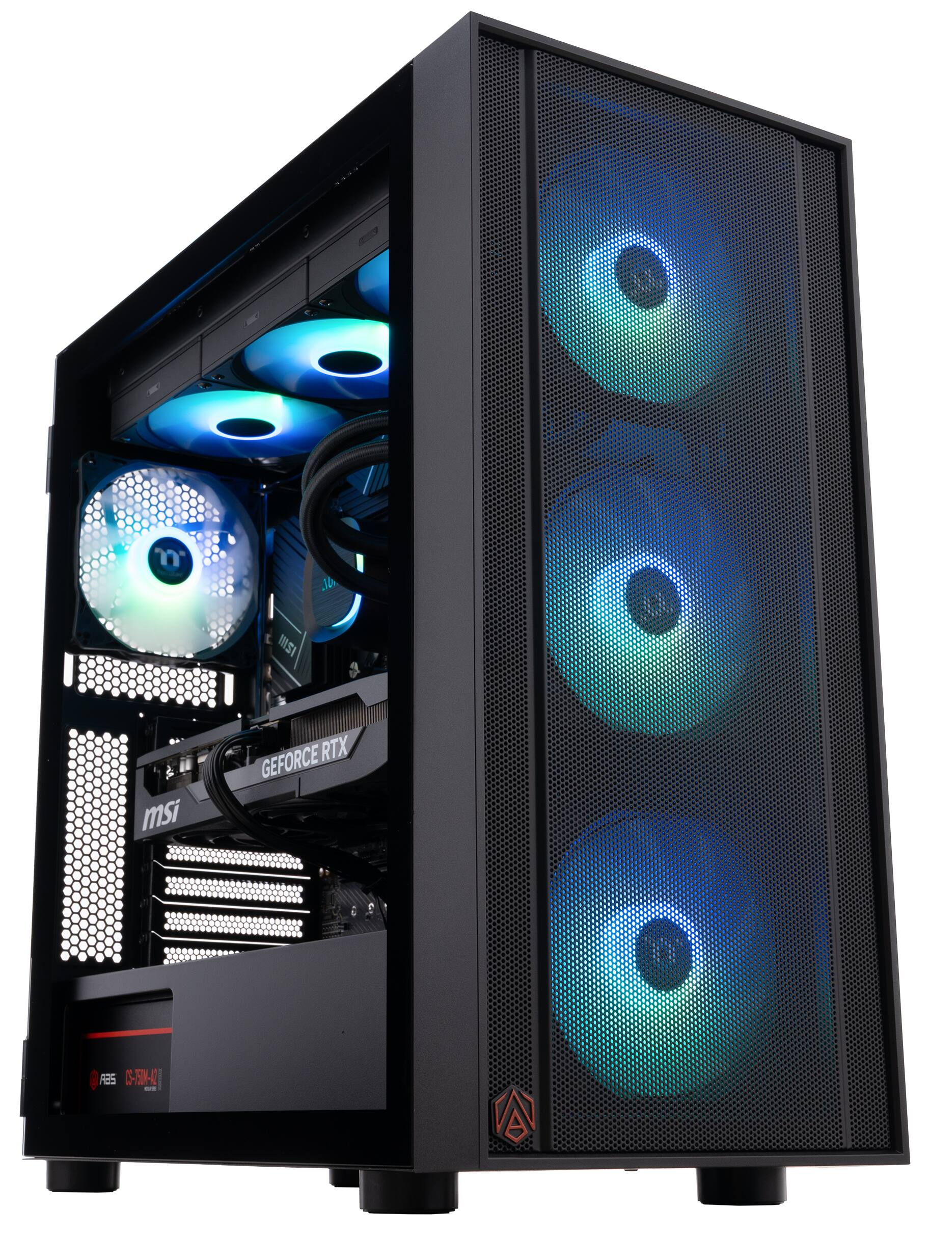 ADVANCED BATTLESTATIONS - ABS Eurus Aqua Gaming PC - Windows 11 - Intel Core i9-14900KF - GeForce RTX 5070 Ti - 32GB DDR5 6400 - 2TB - Black