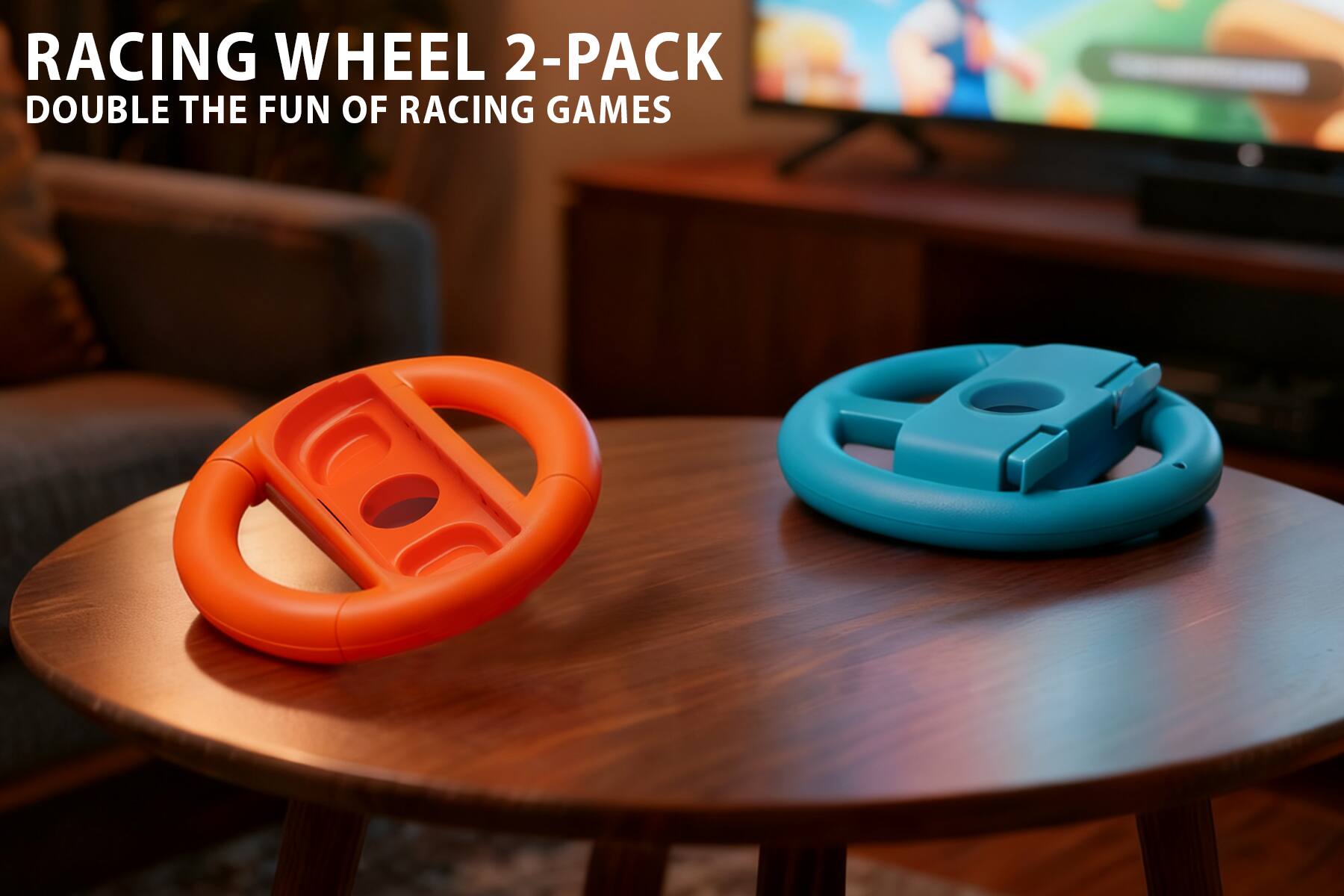 RACING WHEEL 2-PACK  
DOUBLE THE FUN OF RACING GAMES