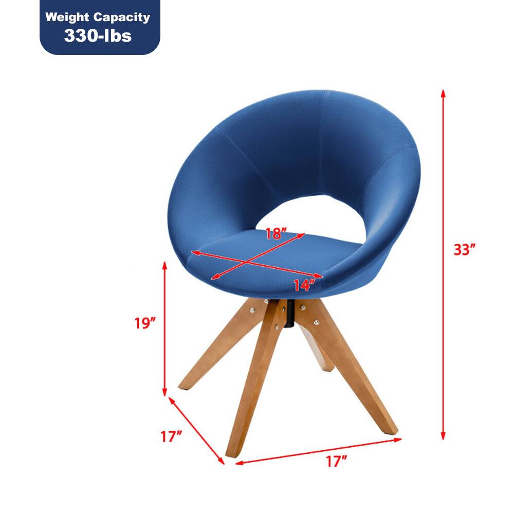 Weight Capacity: 330-lbs

Dimensions:
- Height: 33"
- Seat Depth: 18"
- Seat Width: 14"
- Seat Height: 19"
- Base Width: 17"
- Base Depth: 17"