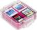 Alt View Standard 3. Power A - 12-Game Clear Case for Nintendo DS, DS Lite, DSi, DSi XL and 3DS Game Cards - Pink, Teal and Black.