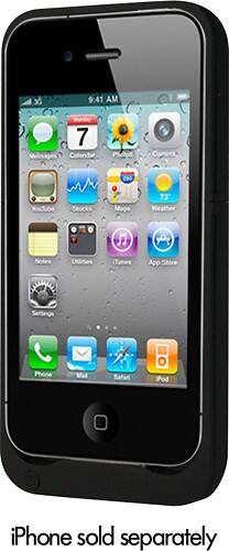 Angle Standard. Hip Street - Battery Boost Case for Apple® iPhone® 4 and 4S - Black.
