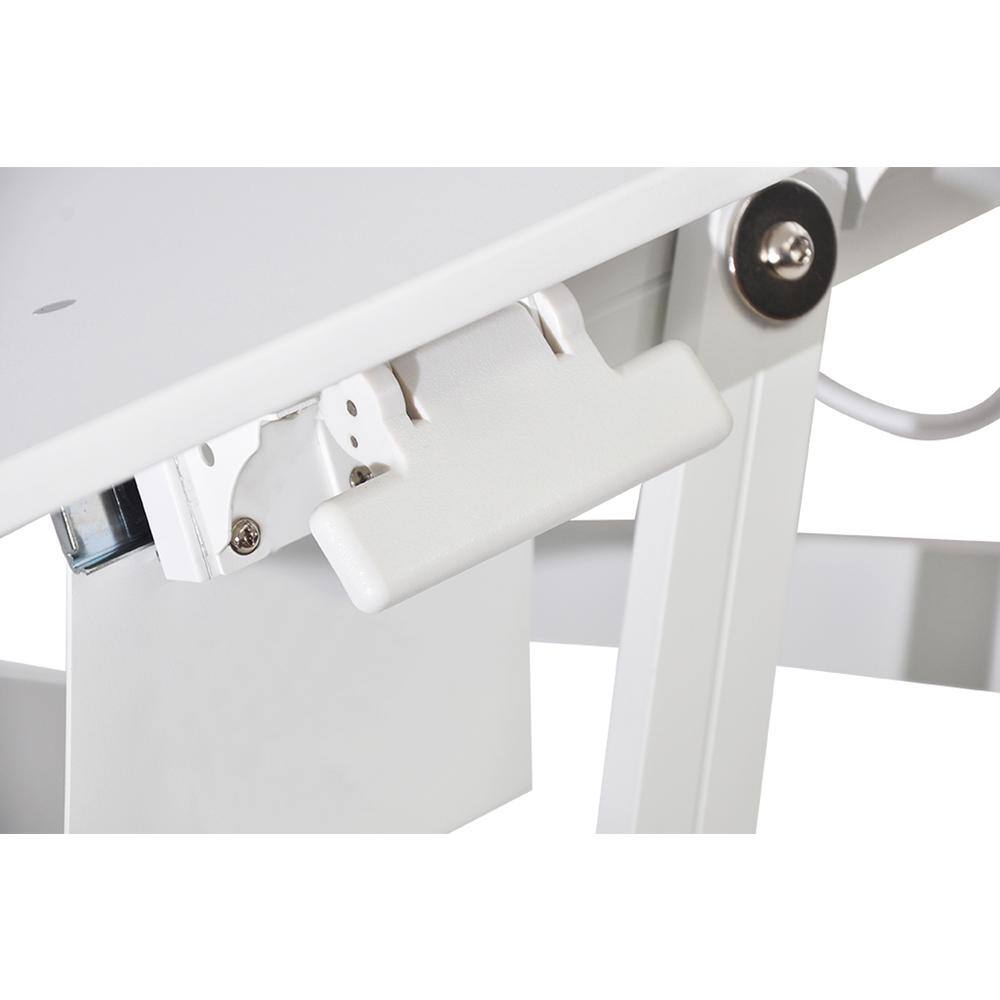 Alt View 6. Rocelco - 37.5" Deluxe Height Adjustable Standing Desk Converter with Anti Fatigue Mat BUNDLE, Large Retractable Keyboard Tray - White.