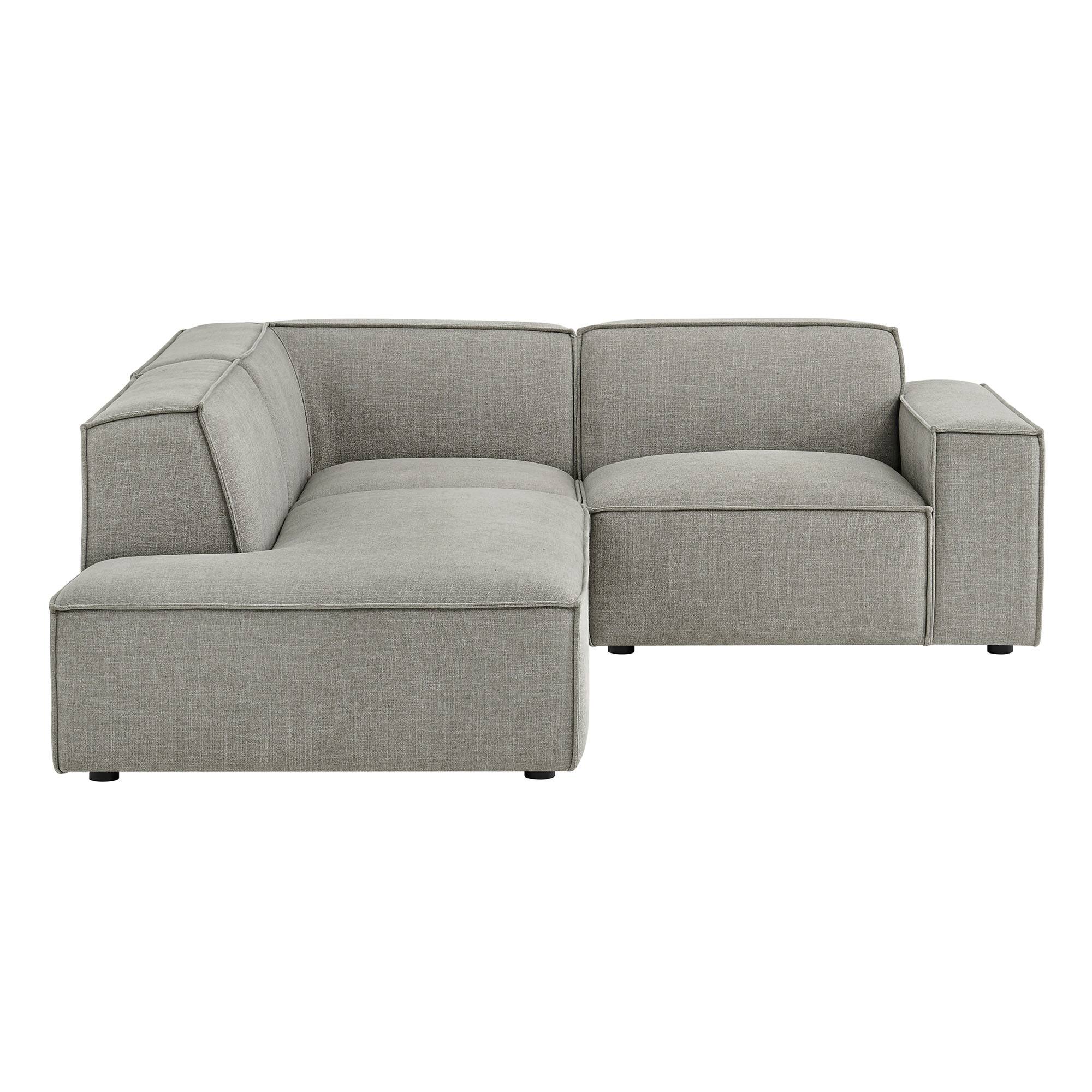 Alt View 6. Modway - Restore 3-Piece Performance Fabric Upholstered Modular L-Shaped Sectional Sofa by Modway - Pewter.