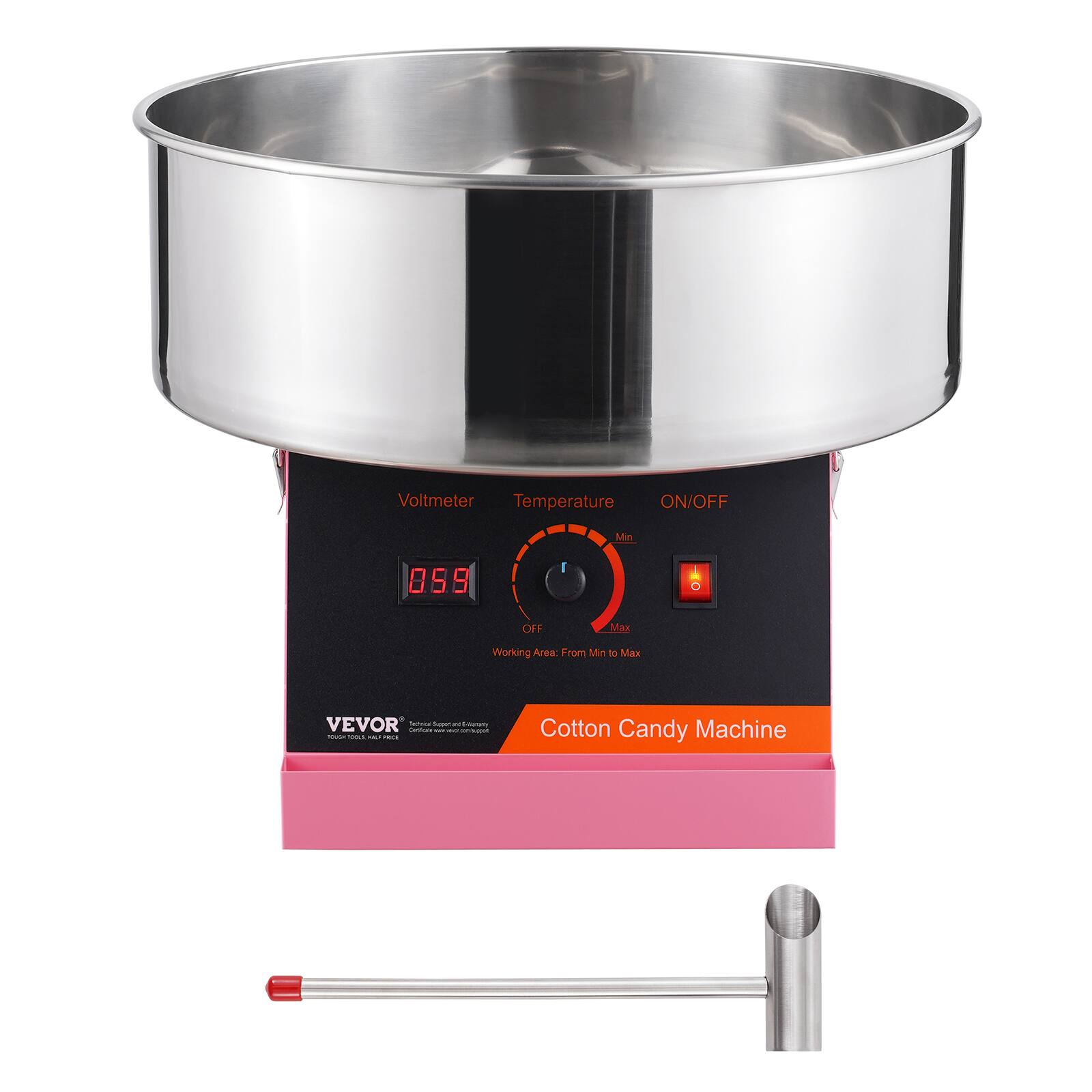 Voltmeter Temperature ON/OFF Min 0.59 OFF Working Area From Min to Max Cotton Candy Machine