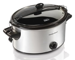 Hamilton Beach - Stay or Go 6 Quart Slow Cooker - Silver - Front_Zoom