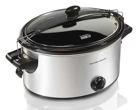 Front. Hamilton Beach - Stay or Go 6 Quart Slow Cooker - Silver.
