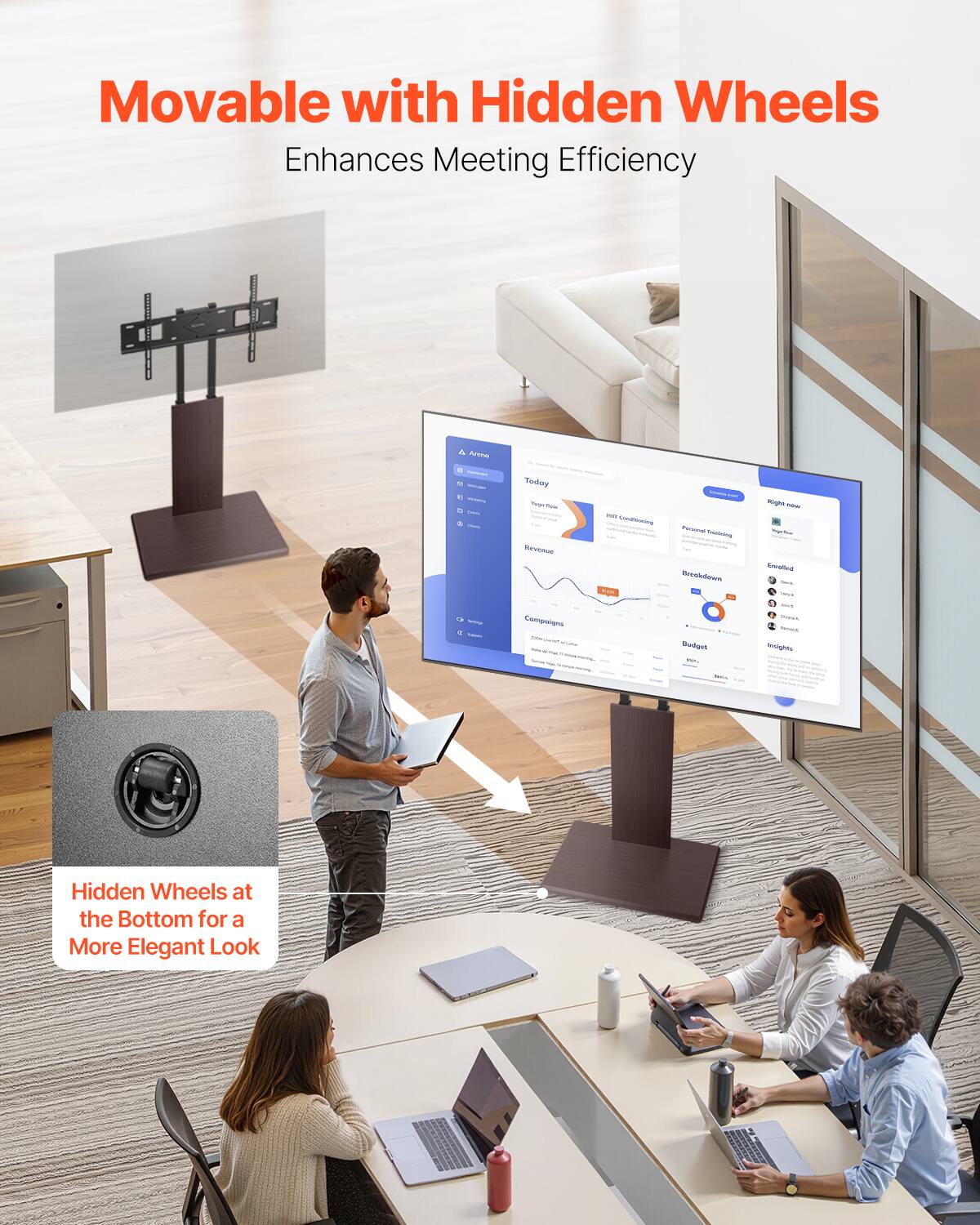 Movable with Hidden Wheels Enhances Meeting Efficiency

Hidden Wheels at the Bottom for a More Elegant Look