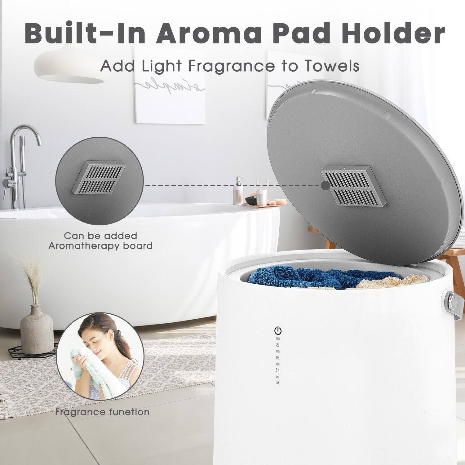 TMWINGS 20L Towel Warmer Bucket with 4 Timer, Auto Shut Off & LED ...