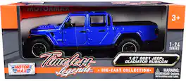 2021 Jeep Gladiator Rubicon (Open Top) Pickup Truck Blue 1/24-1/27 Diecast Model Car by Motormax