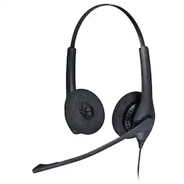 Jabra - Biz 1500 QD Duo Headset with Noise Cancelling Microphone - Red