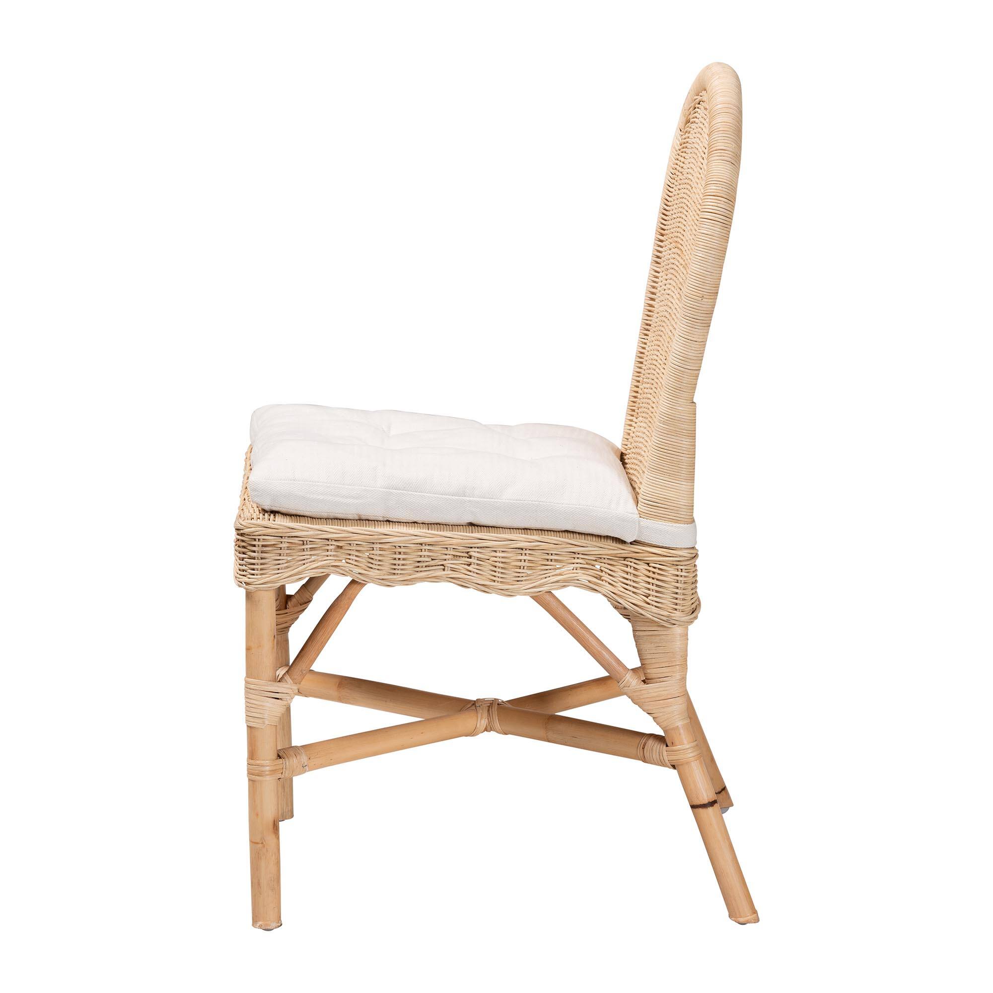 Left. bali & pari - Bilu Bohemian Natural Rattan Dining Chair - Natural.