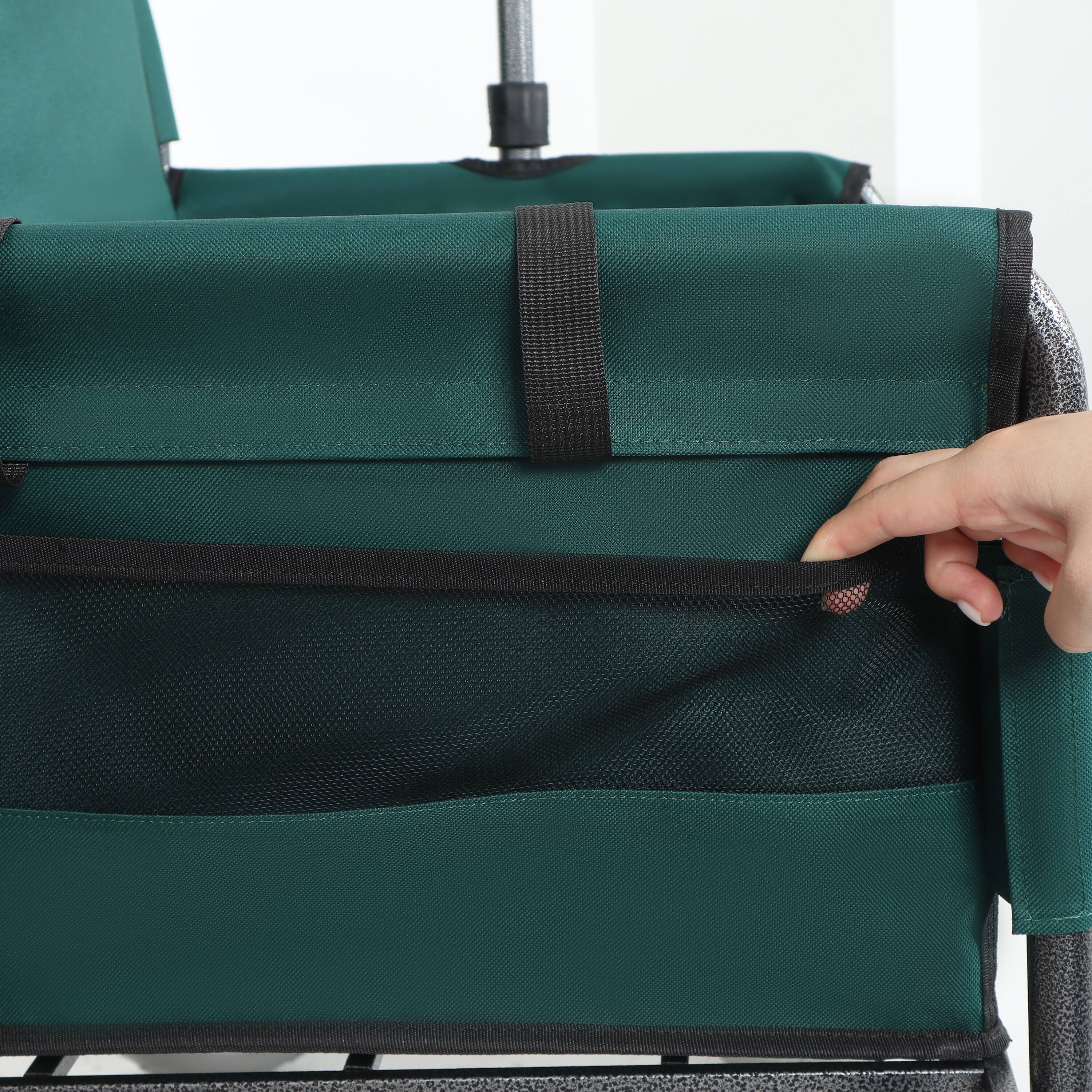 Alt View 8. Mondawe - 3-in-1 500lbs Convertible Folding Wagon Utility Carts - Bench Seat w/ 180L Capacity, All-Terrain Wheels - Green.