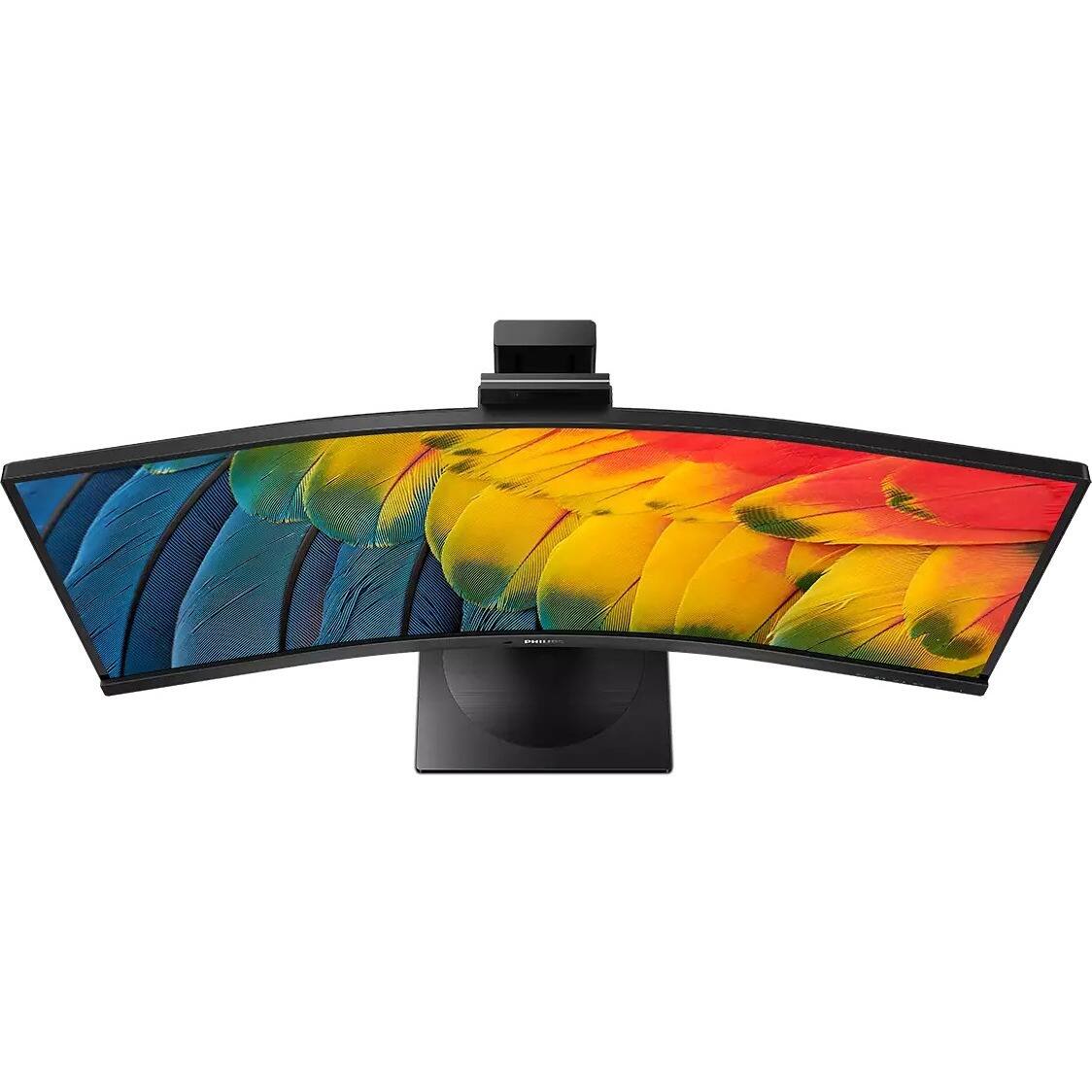 Alt View 4. Philips - Philips Ultrawide 34B1U5600CH 34" Class Webcam UW-QHD Curved Screen LCD Monitor - 21:9 - Textured Black - 34" Viewable - Black.