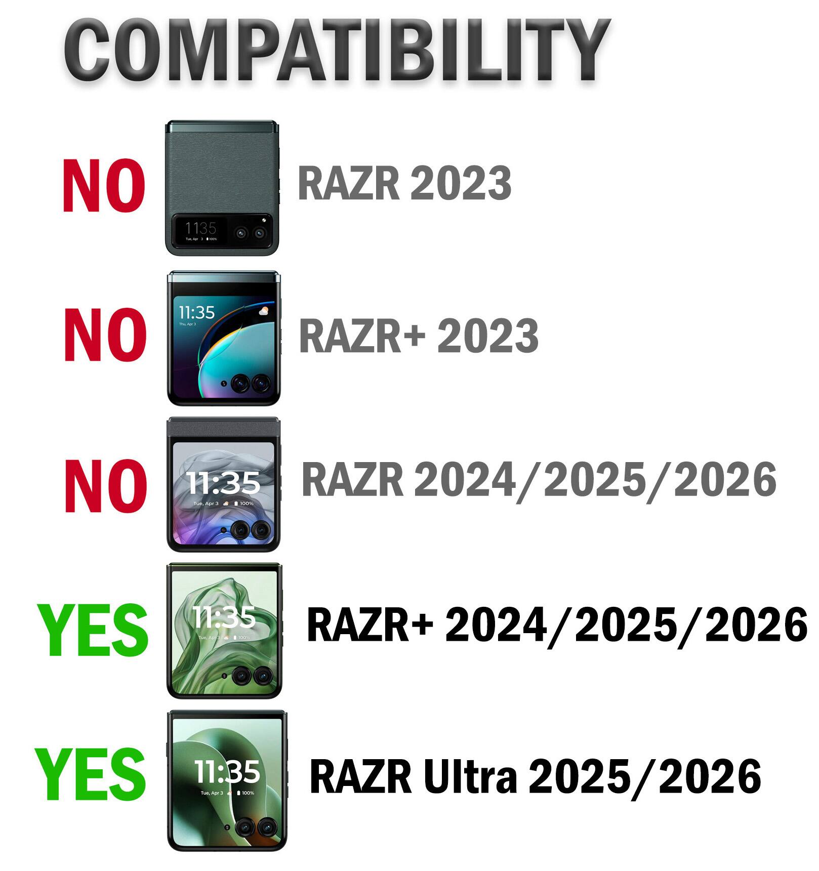 COMPATIBILITY

NO RAZR 2023

NO RAZR+ 2023

NO RAZR 2024/2025/2026

YES RAZR+ 2024/2025/2026

YES RAZR Ultra 2025/2026