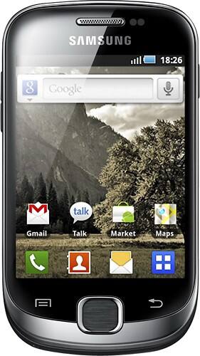 Front Standard. Samsung - Galaxy Fit S5670 Mobile Phone (Unlocked) - Black/Silver.