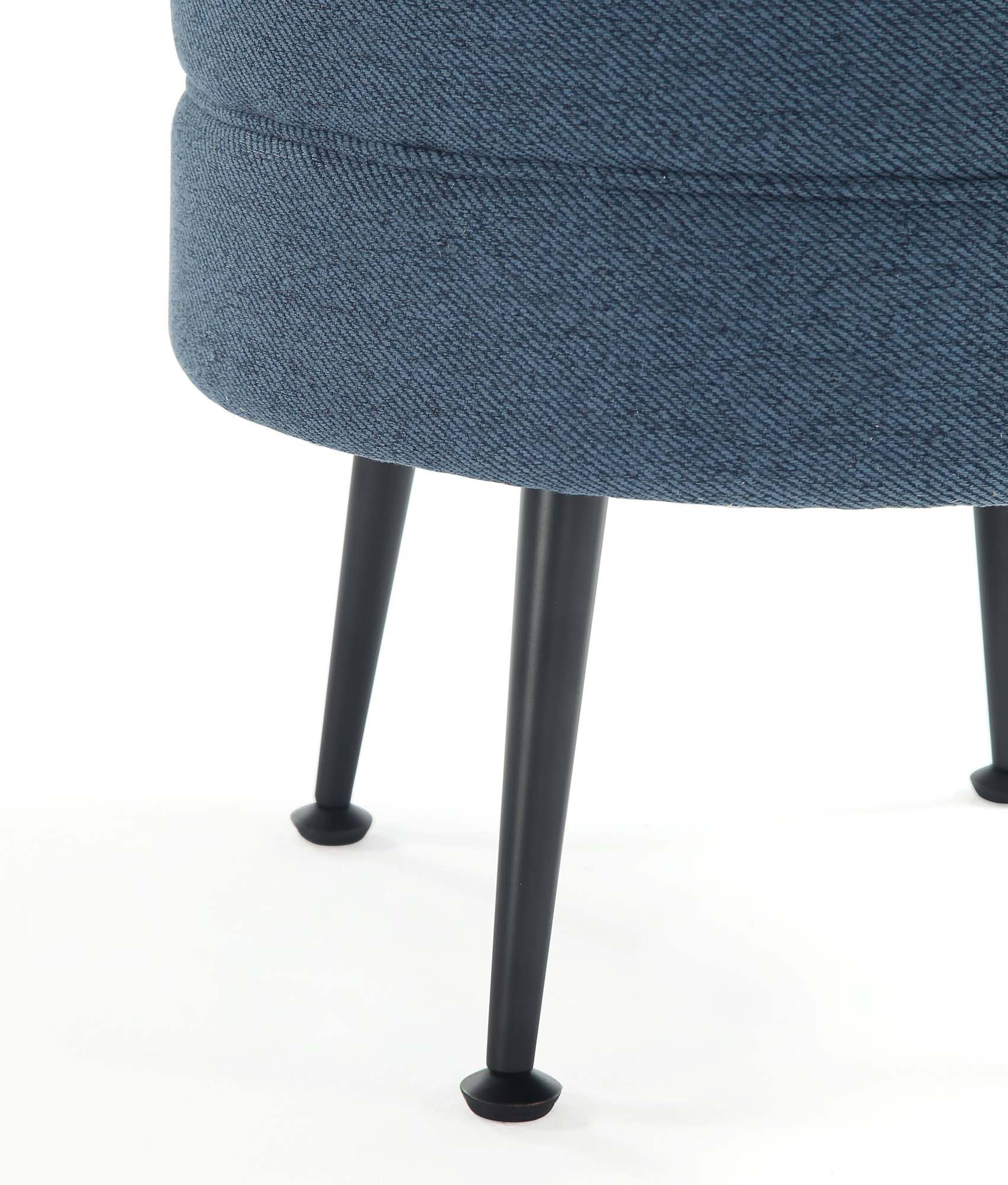 Alt View 1. Manhattan Comfort - Bailey Mid-Century Modern Upholstered Accent Ottoman - Set of 2 - Blue.